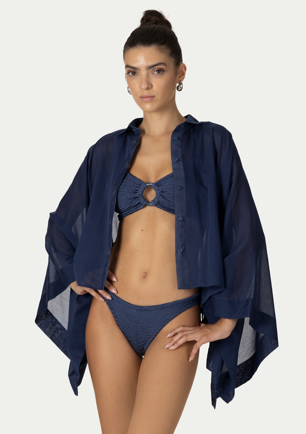 BEACH KIMONO MARINA NAVY BLUE