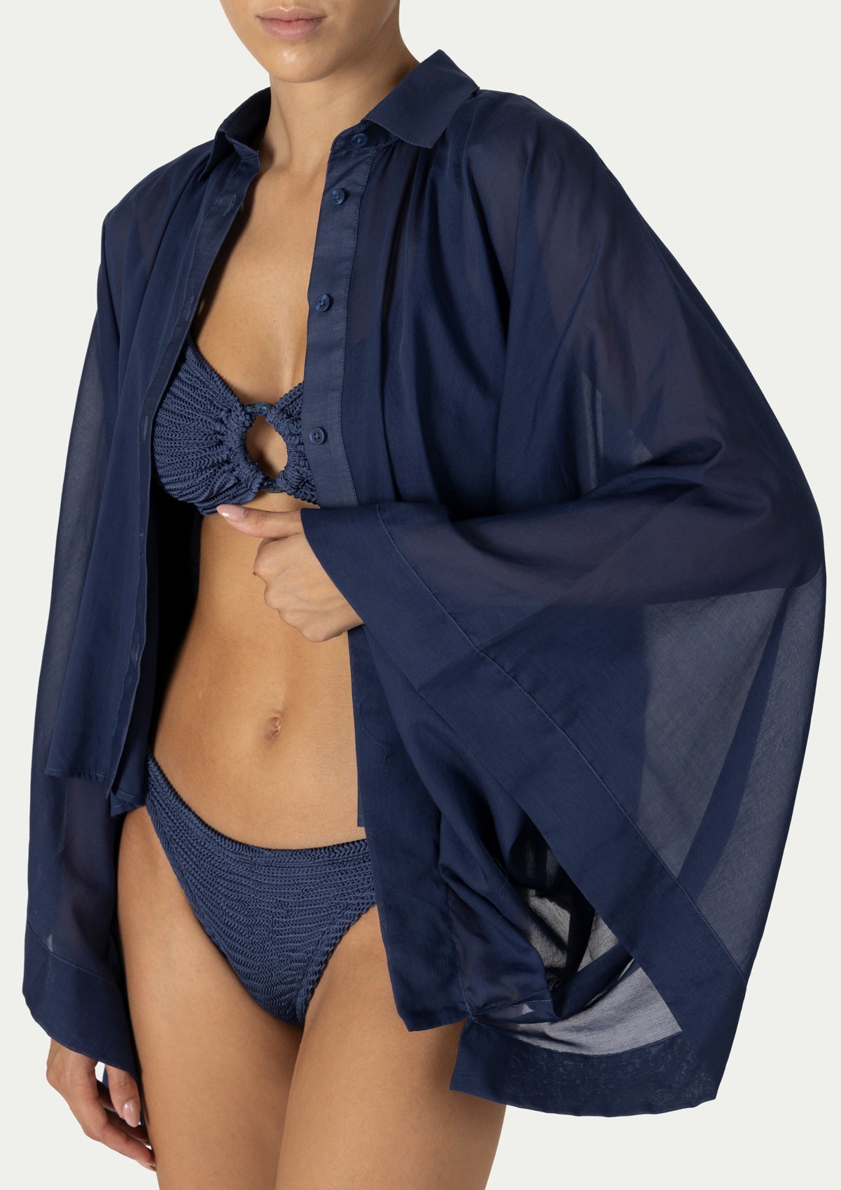BEACH KIMONO MARINA NAVY BLUE