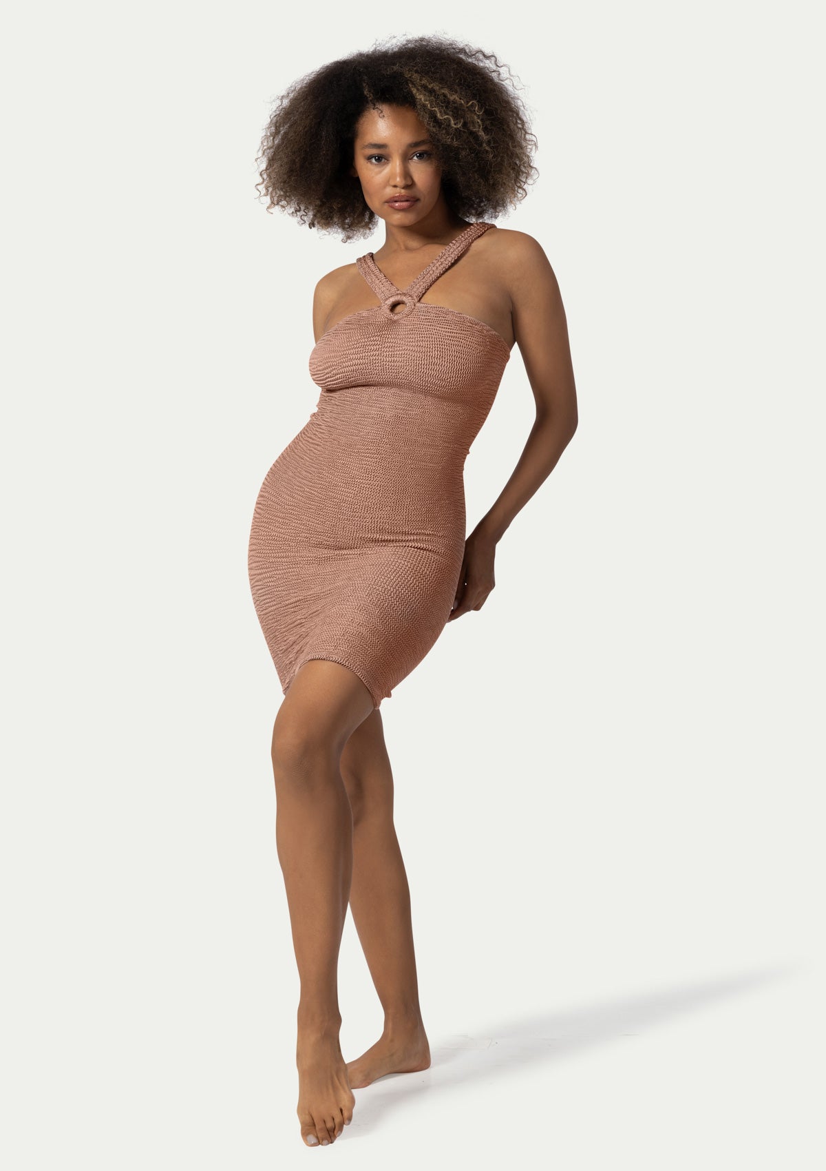 DACOTA DRESS ROSE BEIGE DACOTA DRESS ROSE BEIGE