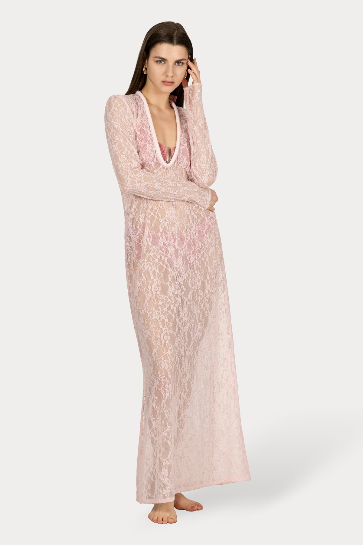 ALBA DRESS Baby pink lace