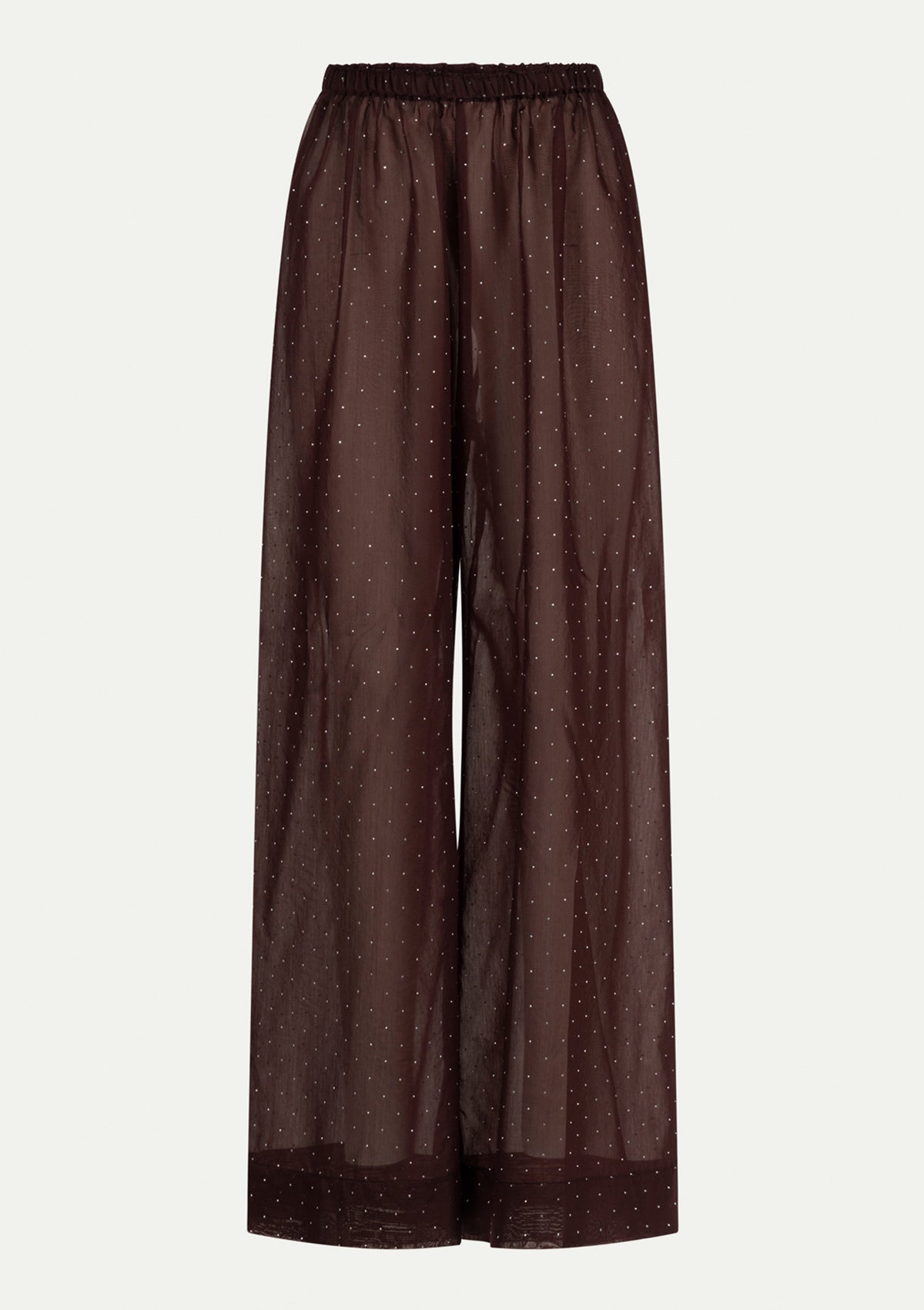 BEACH PANTS TESSA Plum sheer crystal