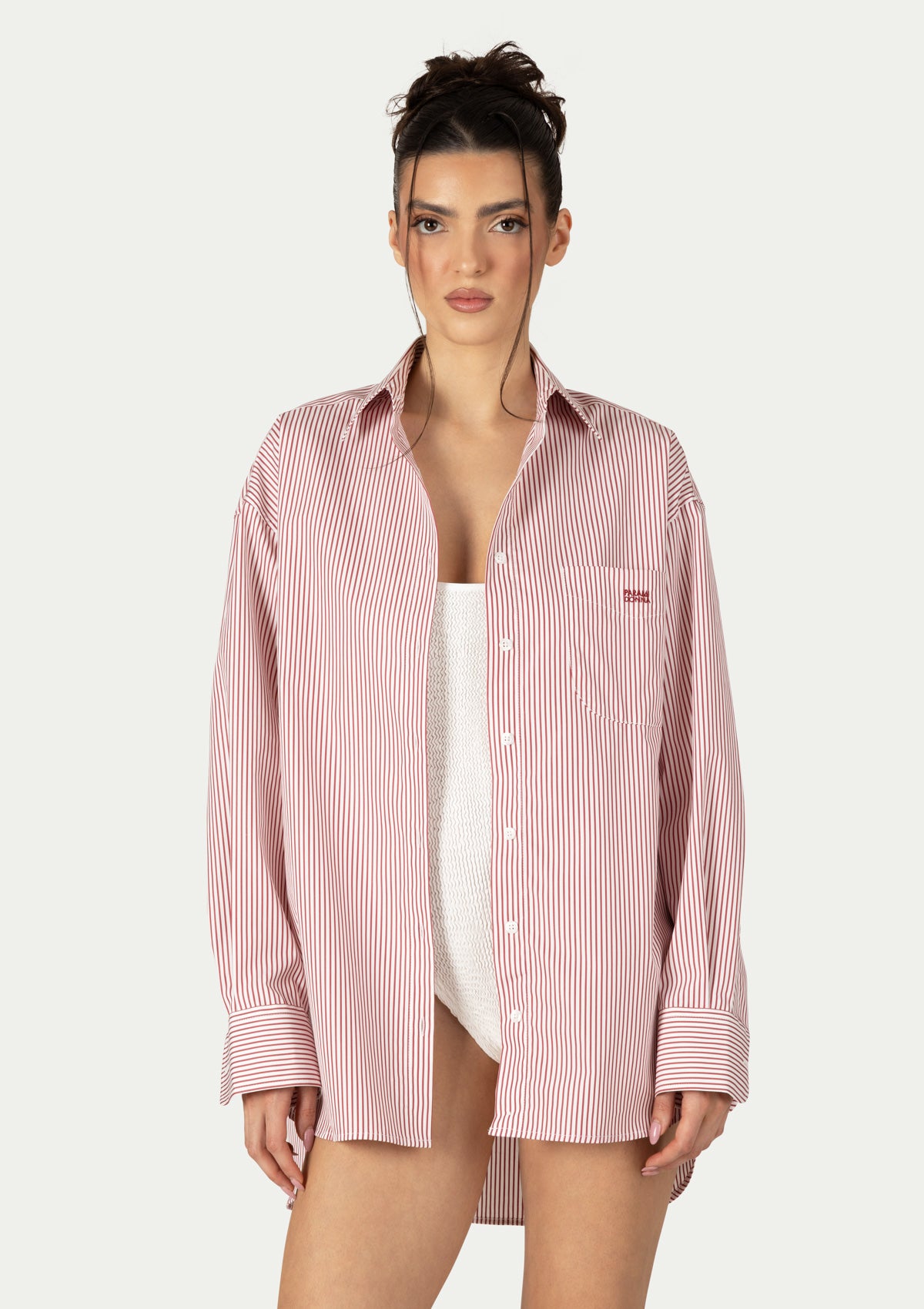 VANESSA SHIRT STRIPED BURGUNDY