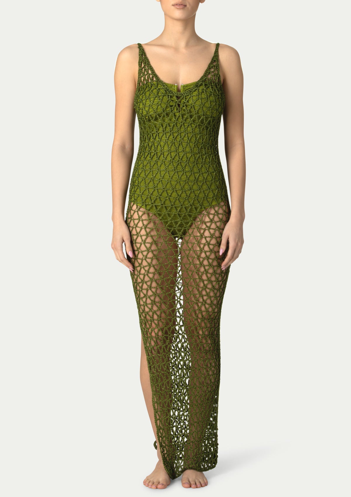 slim fit dress slacks BABARONI Sheath/Column One Shoulder Satin Prom Dress Olive Green Plus size, Olive Green / US18 main image 0