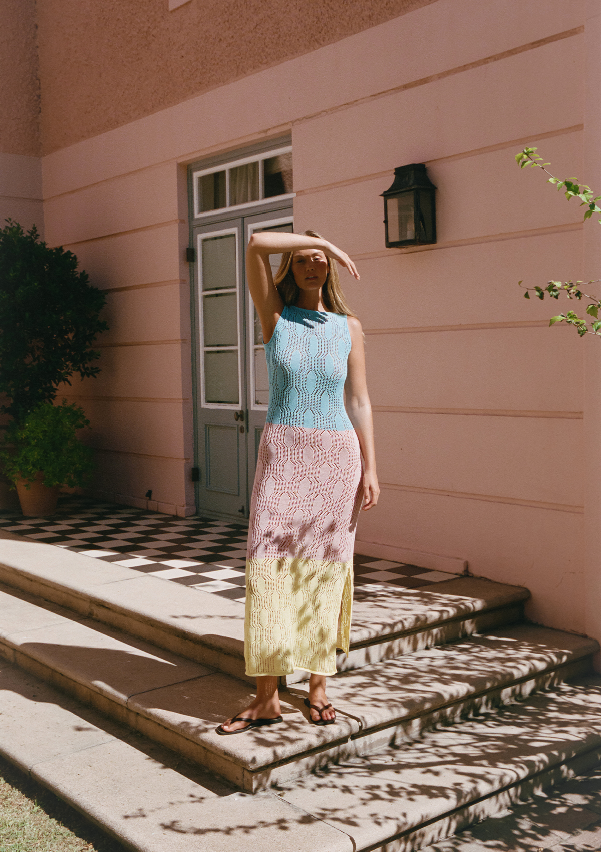 BELLA DRESS Colorful open knit
