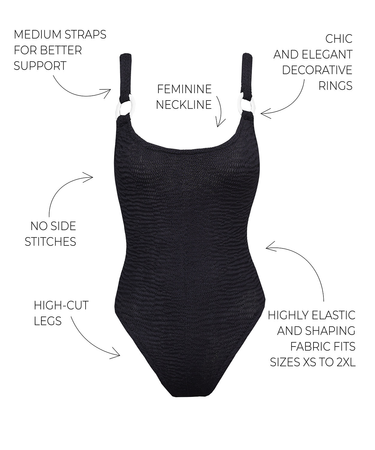 ONE PIECE SWIMSUIT SOPHIA BLACK