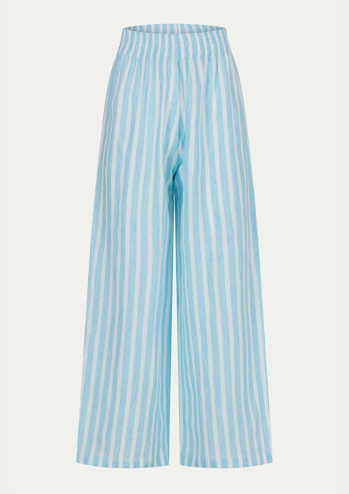 CORA PANTS STRIPED AQUA BLUE