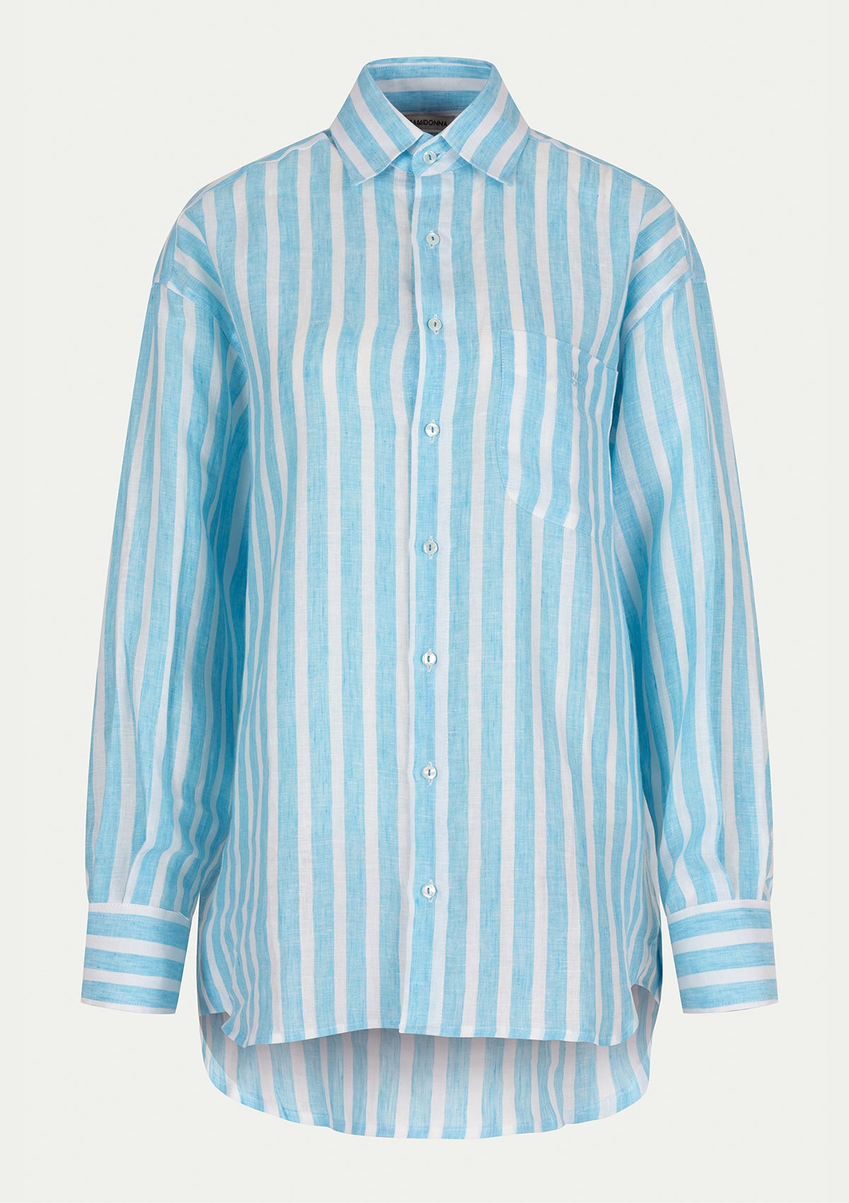VANESSA SHIRT STRIPED AQUA BLUE