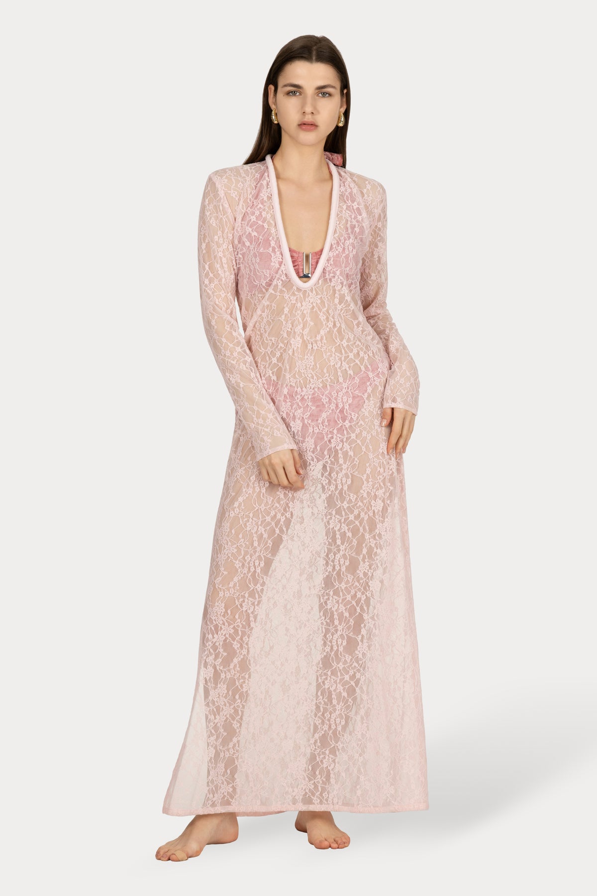 ALBA DRESS Baby pink lace