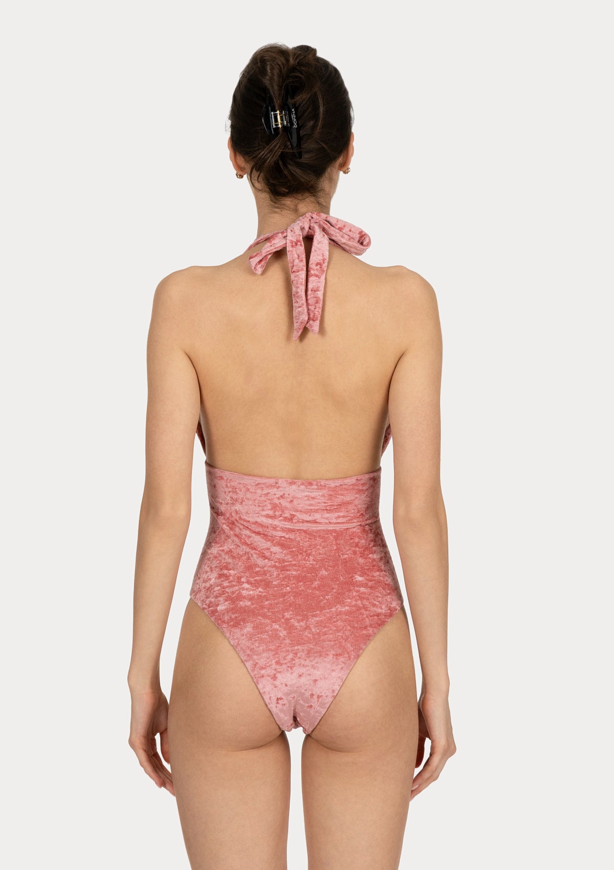 AMBER Salmon pink soft velvet