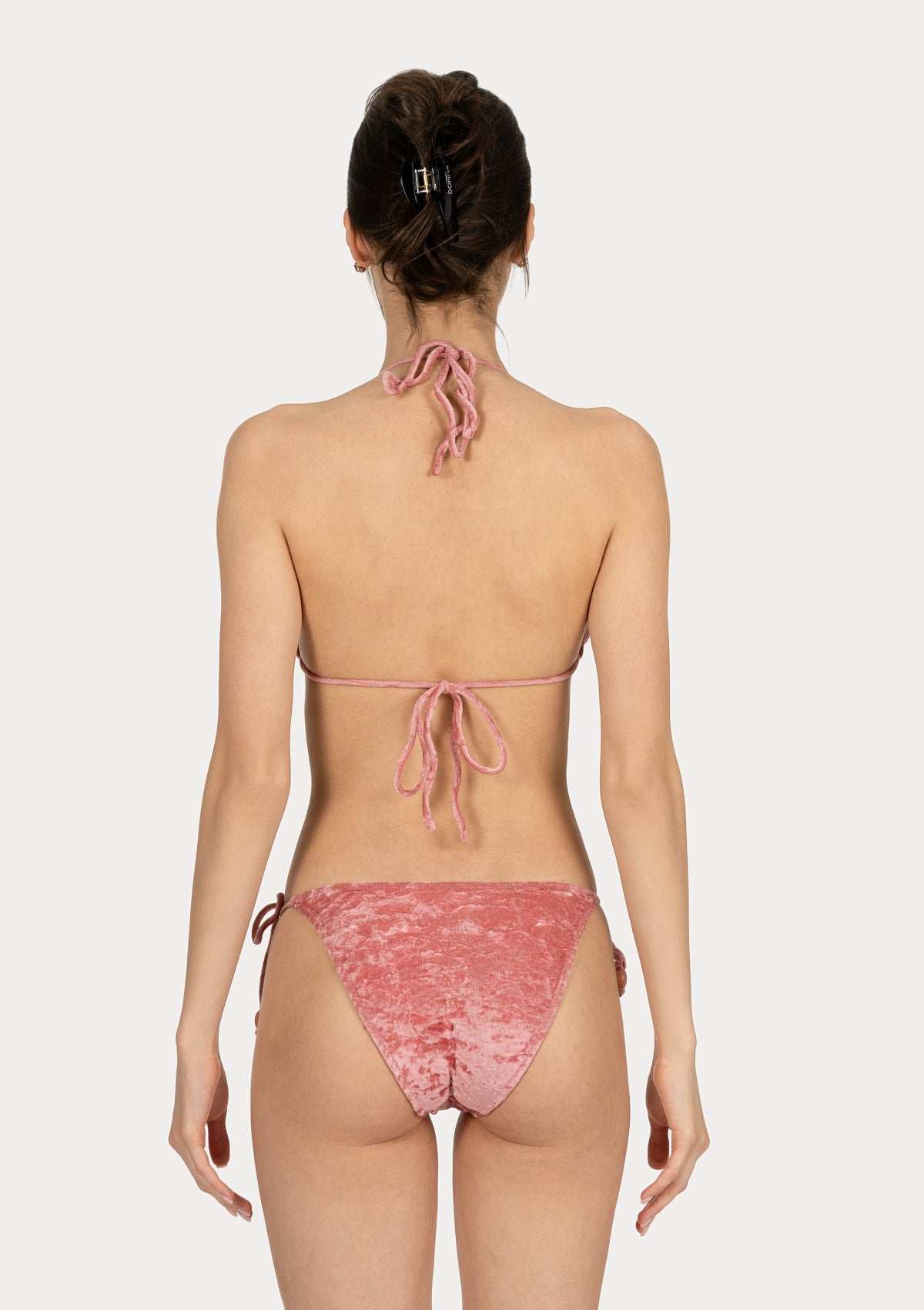 KELLY Salmon pink soft velvet