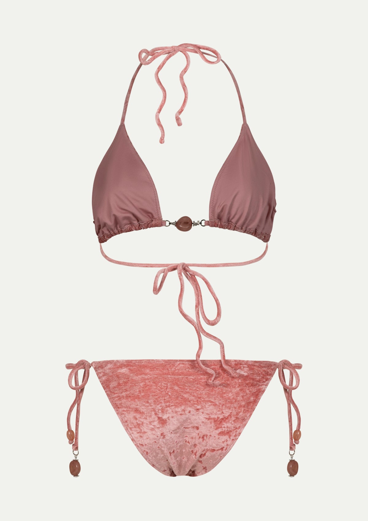 KELLY Salmon pink soft velvet