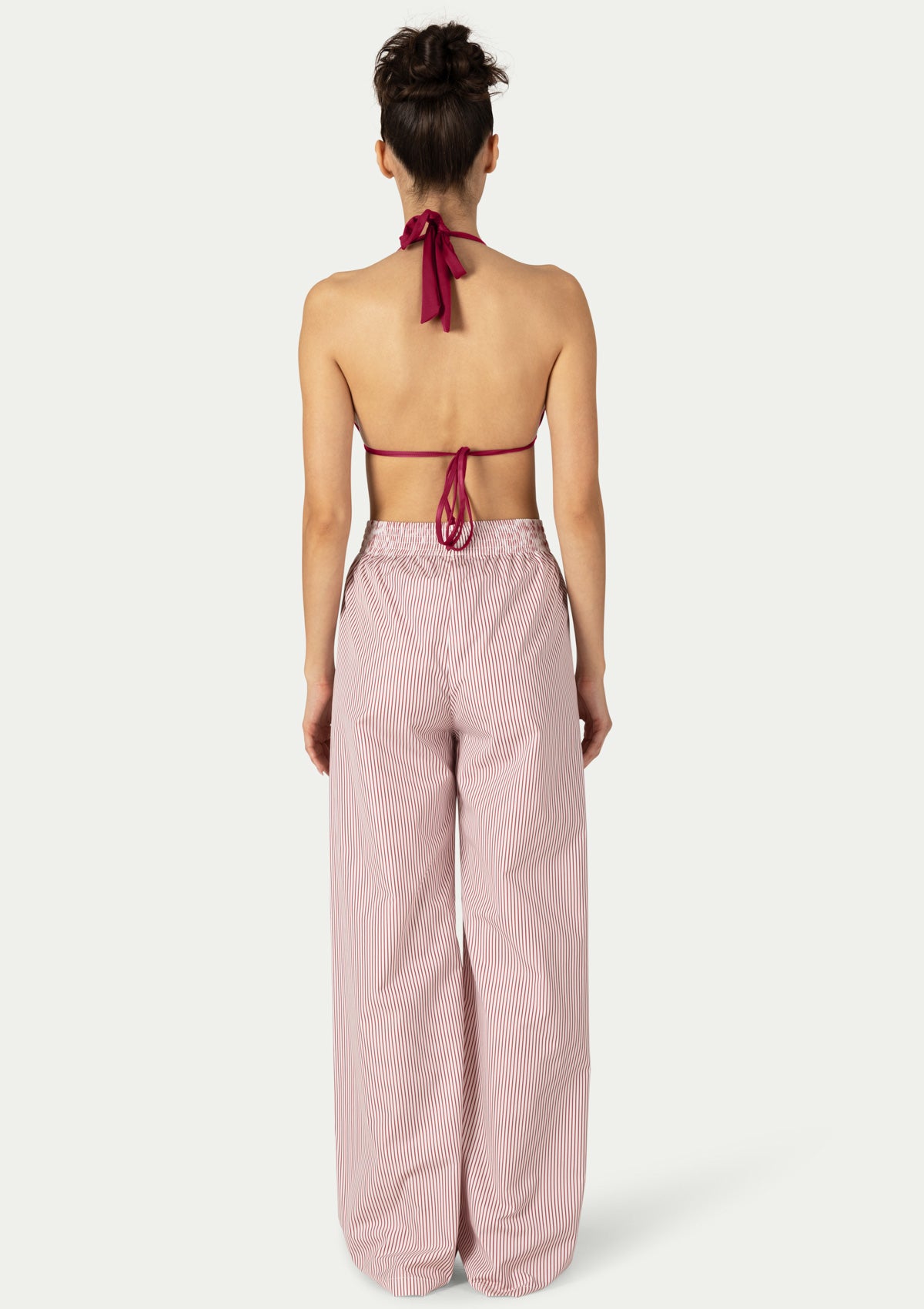 CORA PANTS STRIPED BURGUNDY