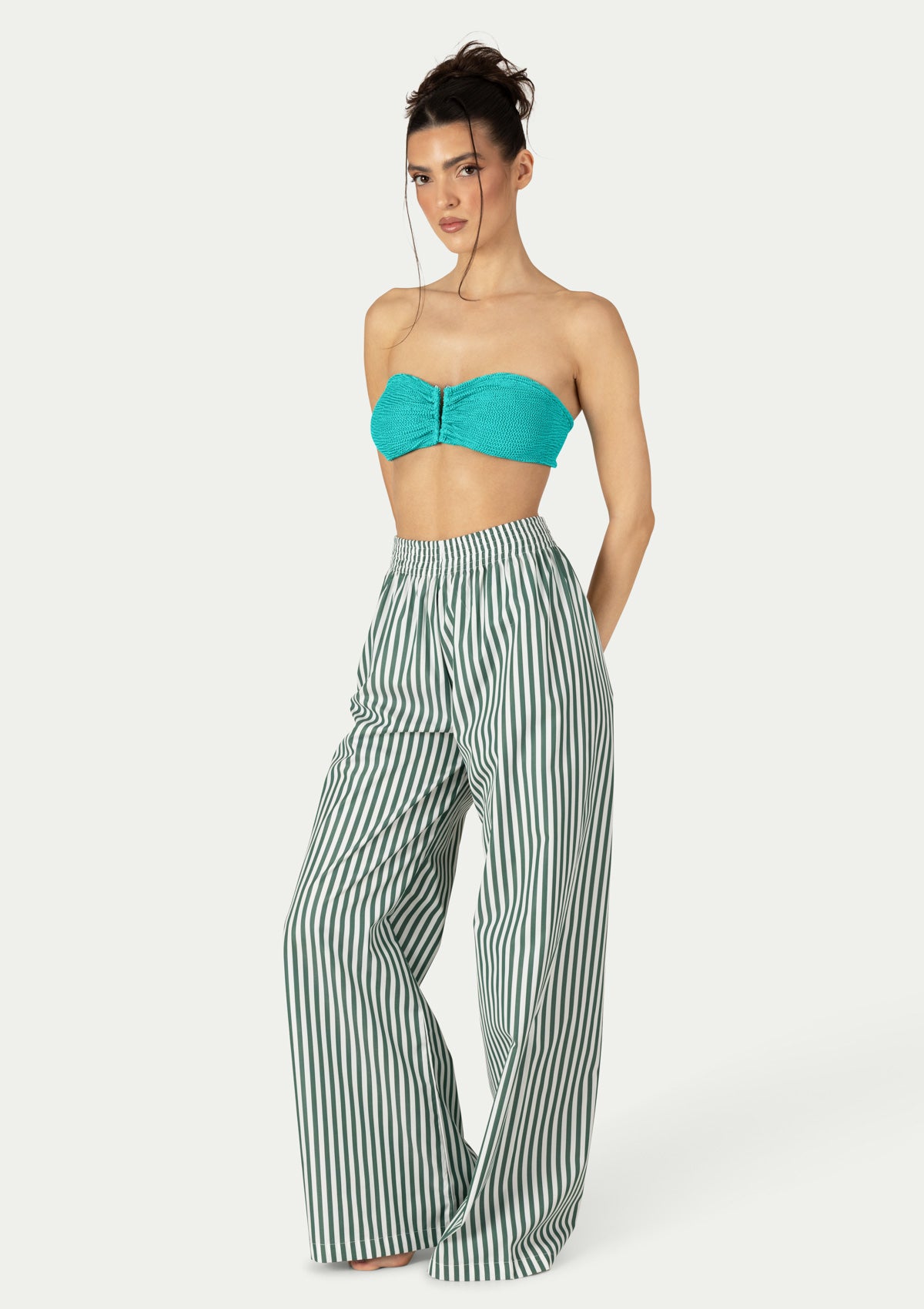 CORA PANTS STRIPED GREEN