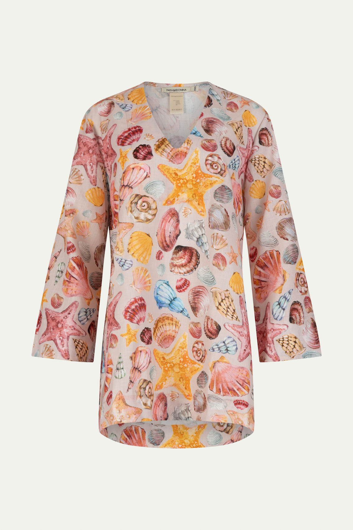 LINEN BEACH TUNIC PINK SHELL