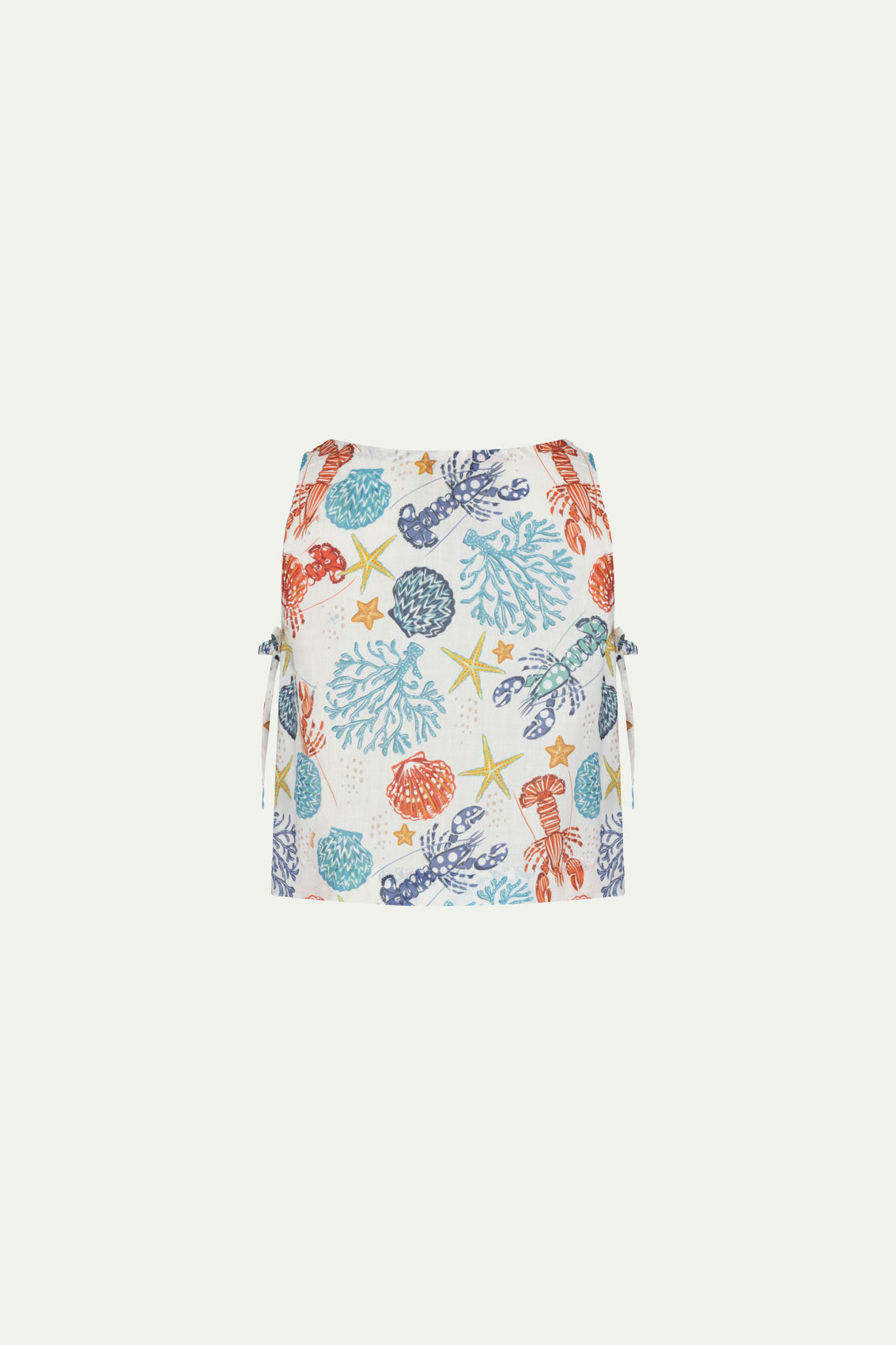 LINEN BEACH TOP WHITE CORAL