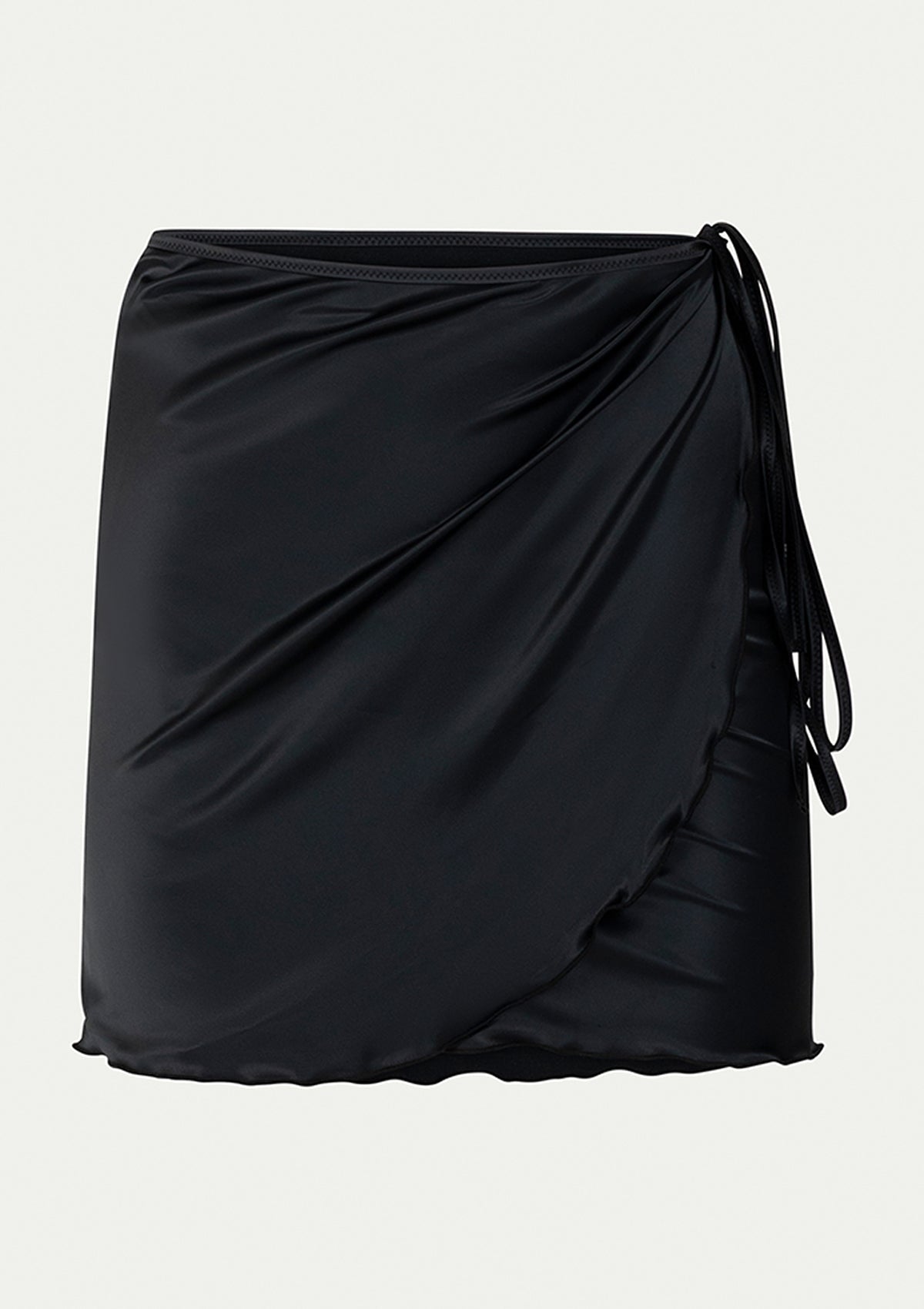 LEONE BLACK SATIN PAREO