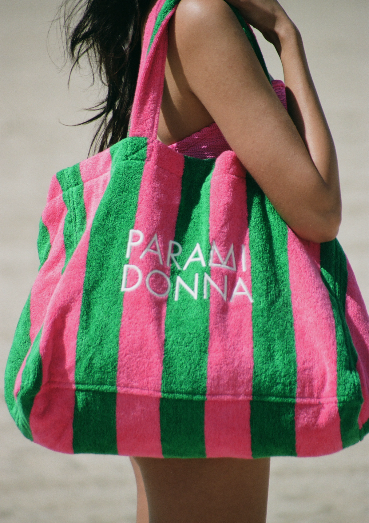 LARGE TOTE BAG FUCHSIA/EMERALD