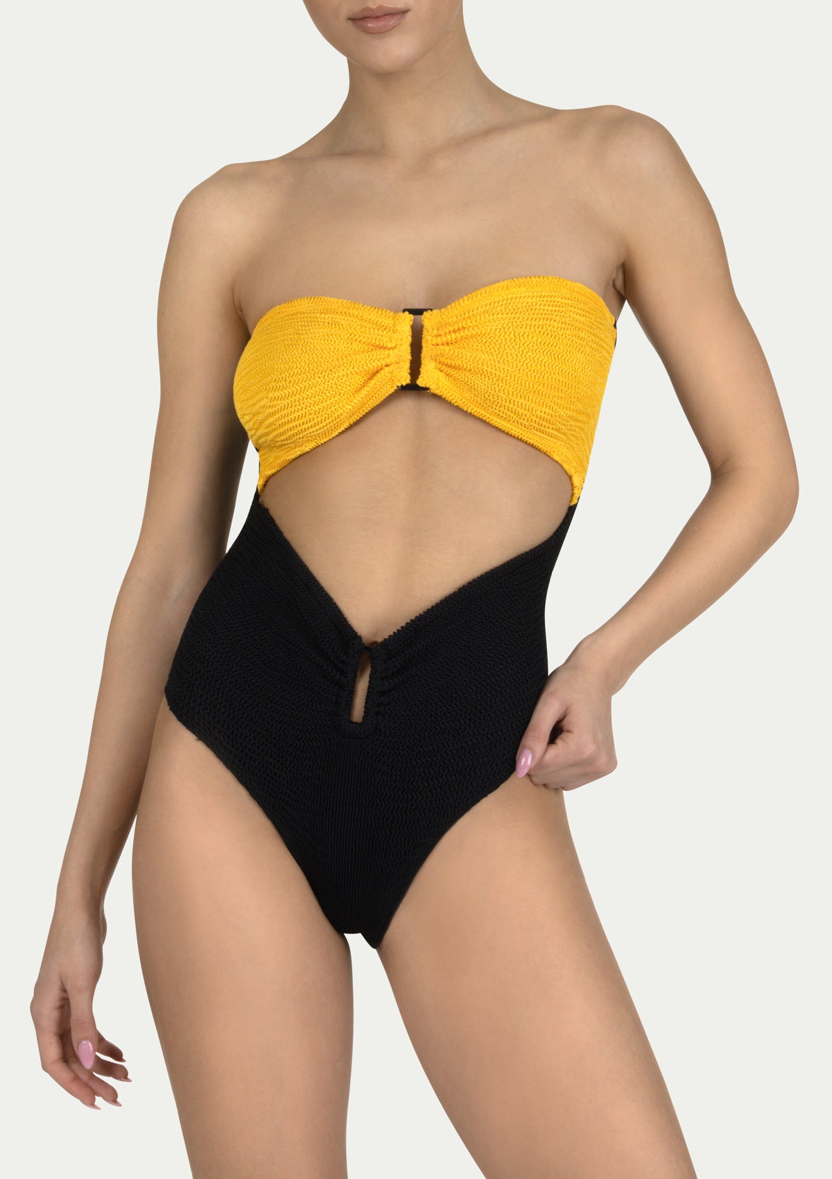 Black and yellow outlet bathing suit