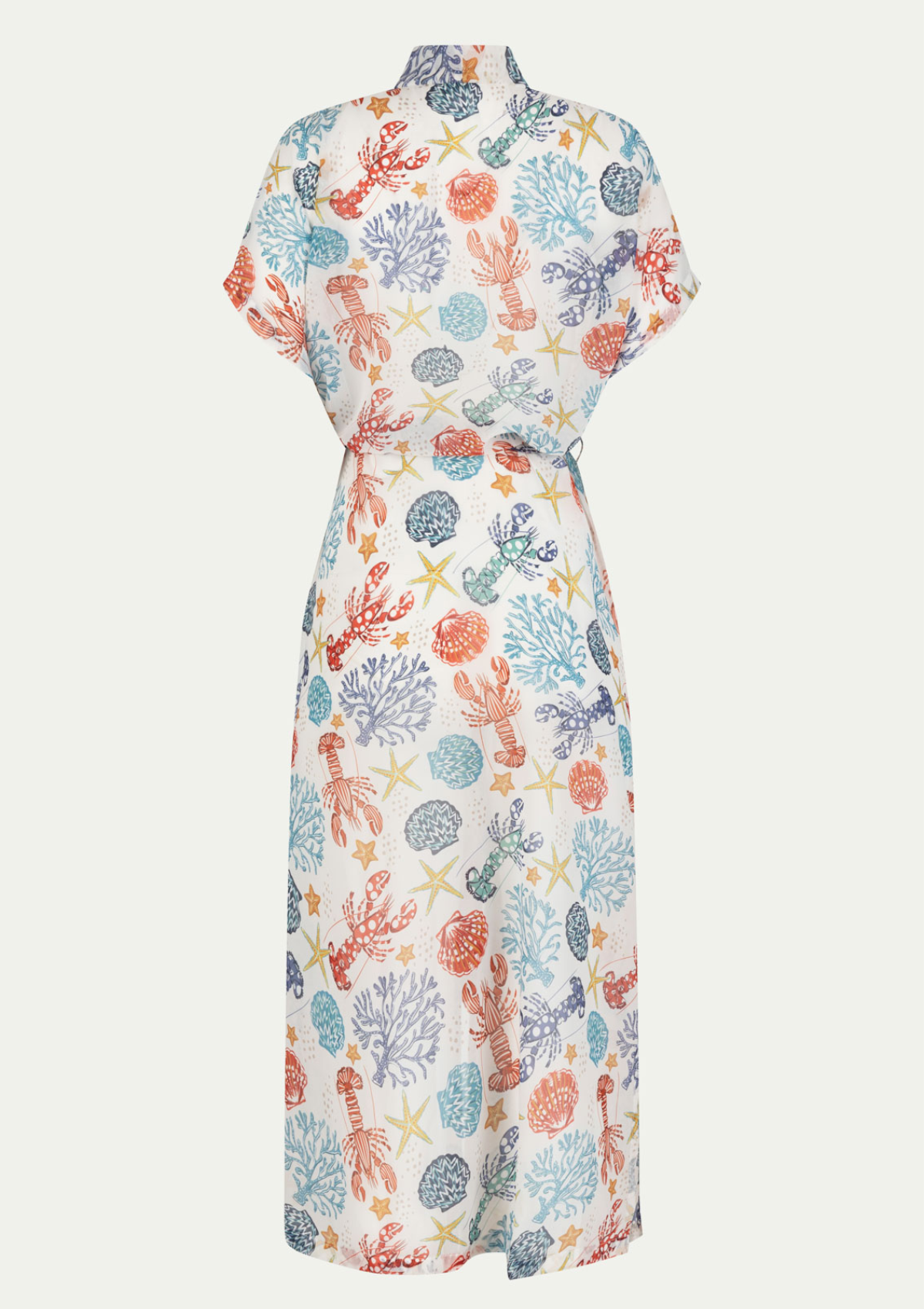 BEACH LONG COVER UP WHITE CORAL