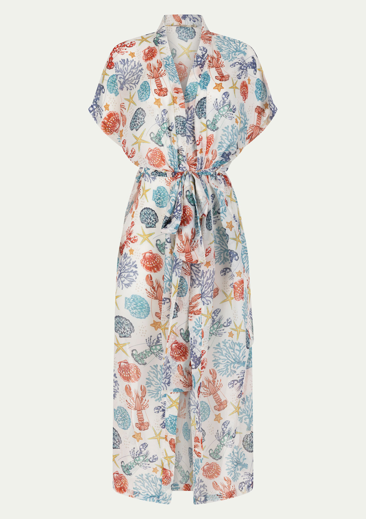 BEACH LONG COVER UP WHITE CORAL