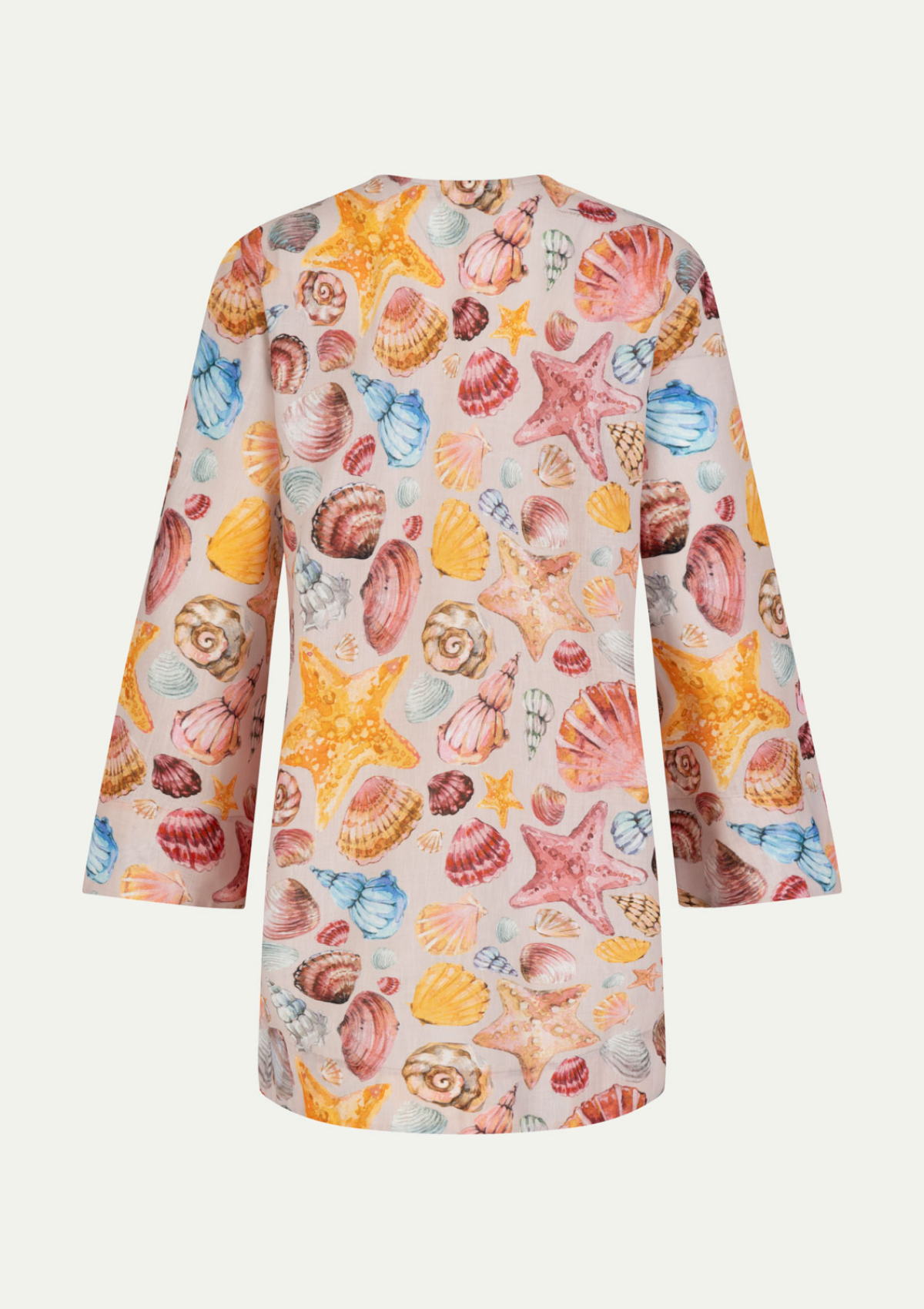 LINEN BEACH TUNIC PINK SHELL
