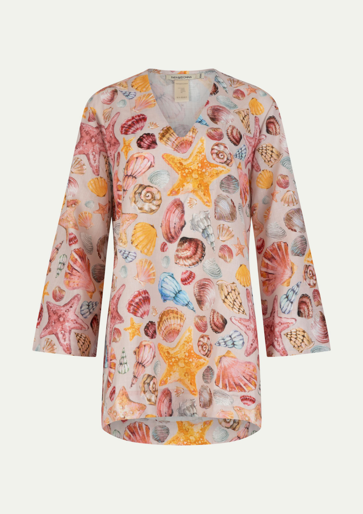 LINEN BEACH TUNIC PINK SHELL