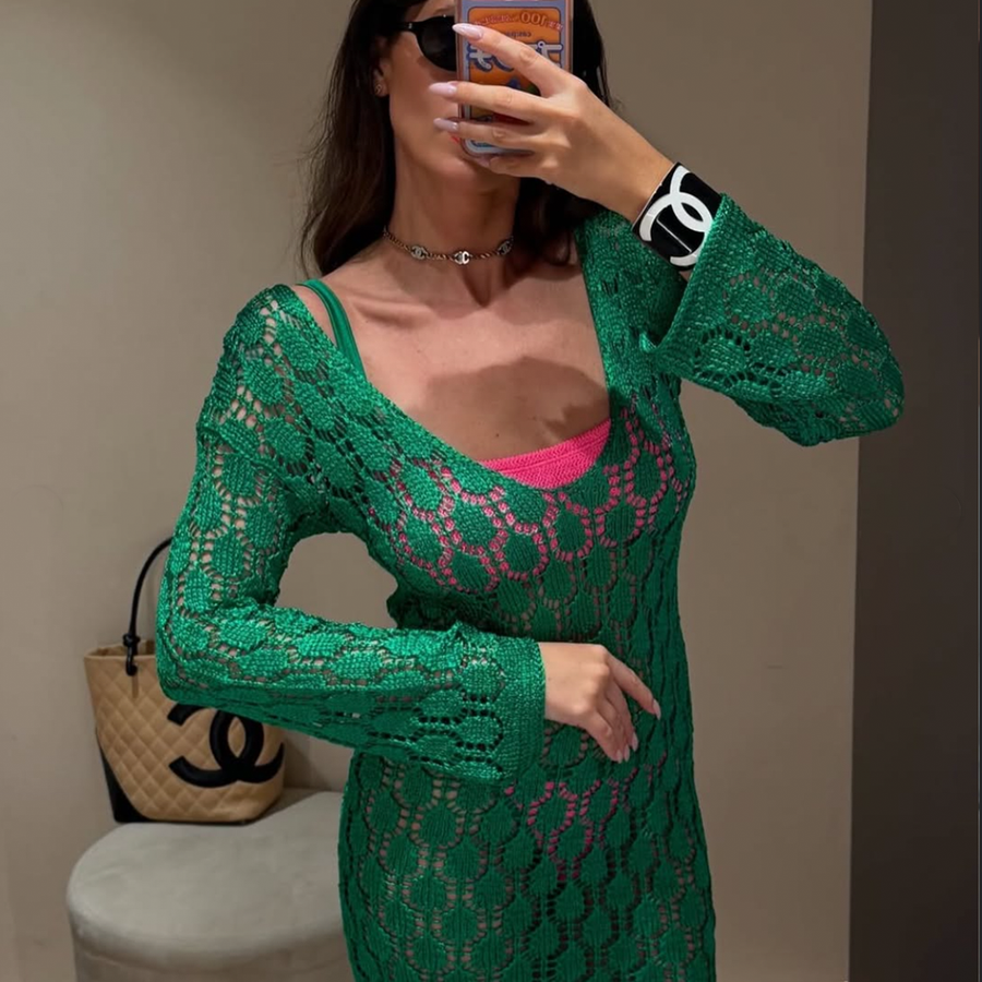 Crochet Beach Dress Mira Emerald