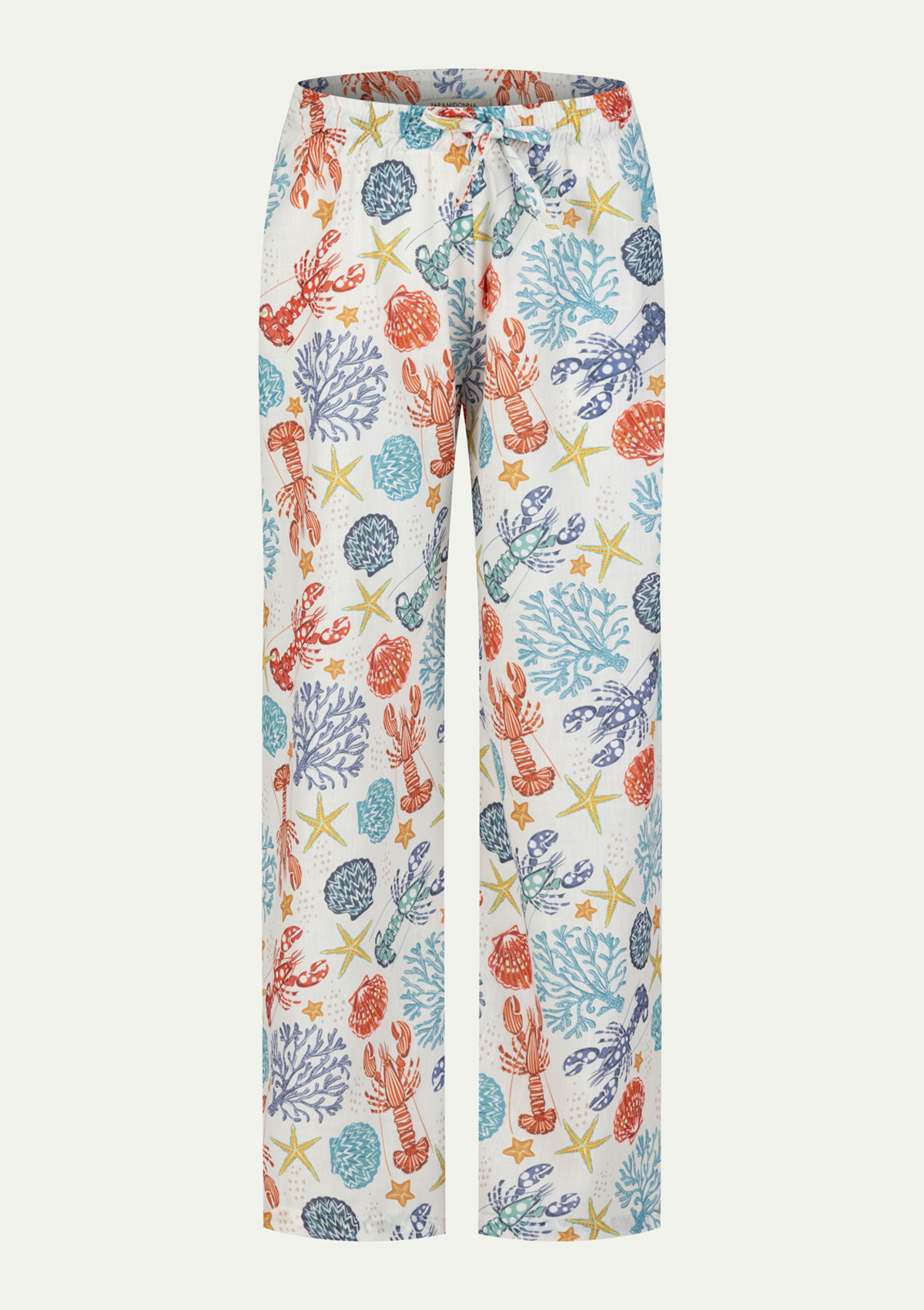 LINEN BEACH PANTS WHITE CORAL