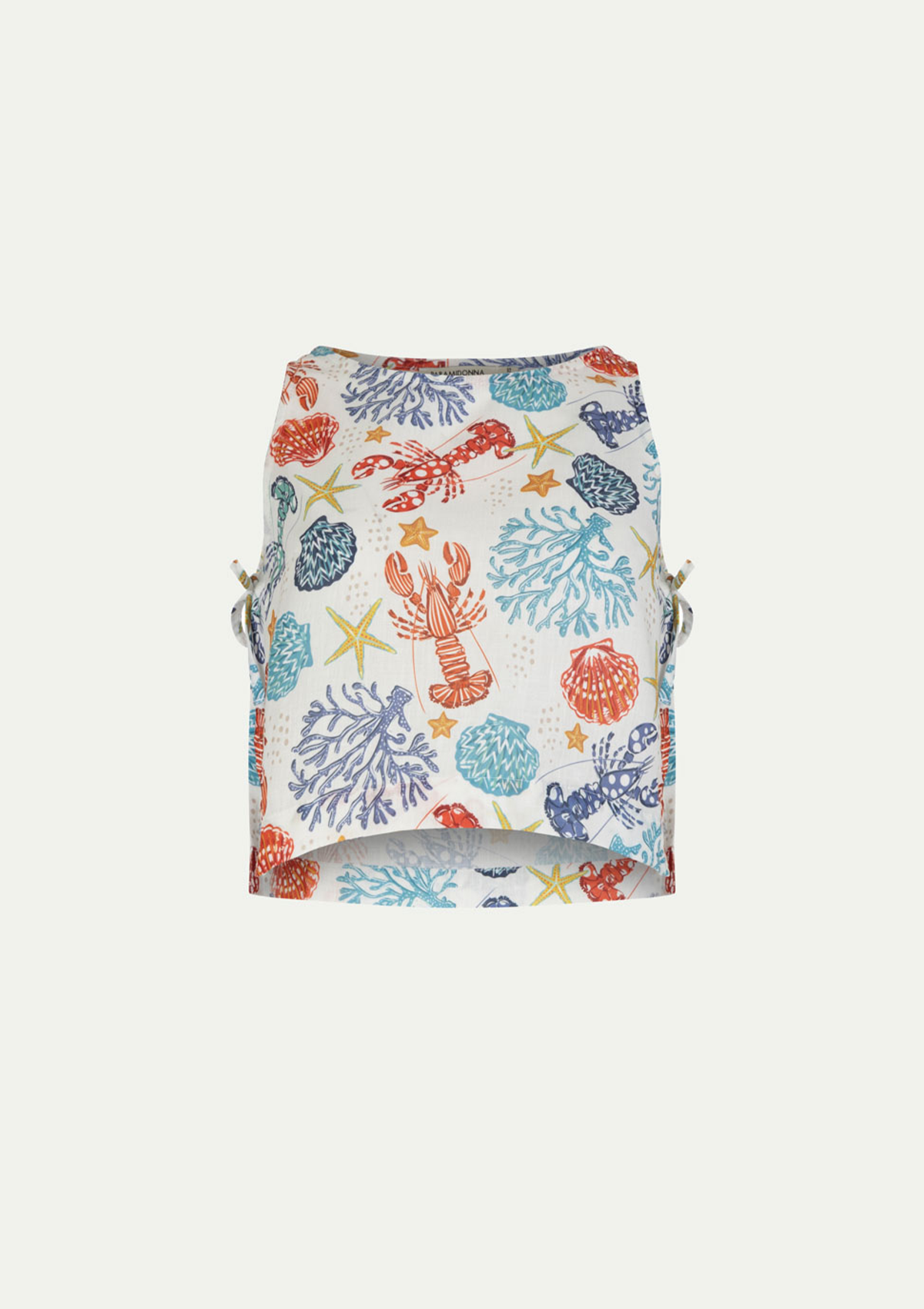 LINEN BEACH TOP WHITE CORAL