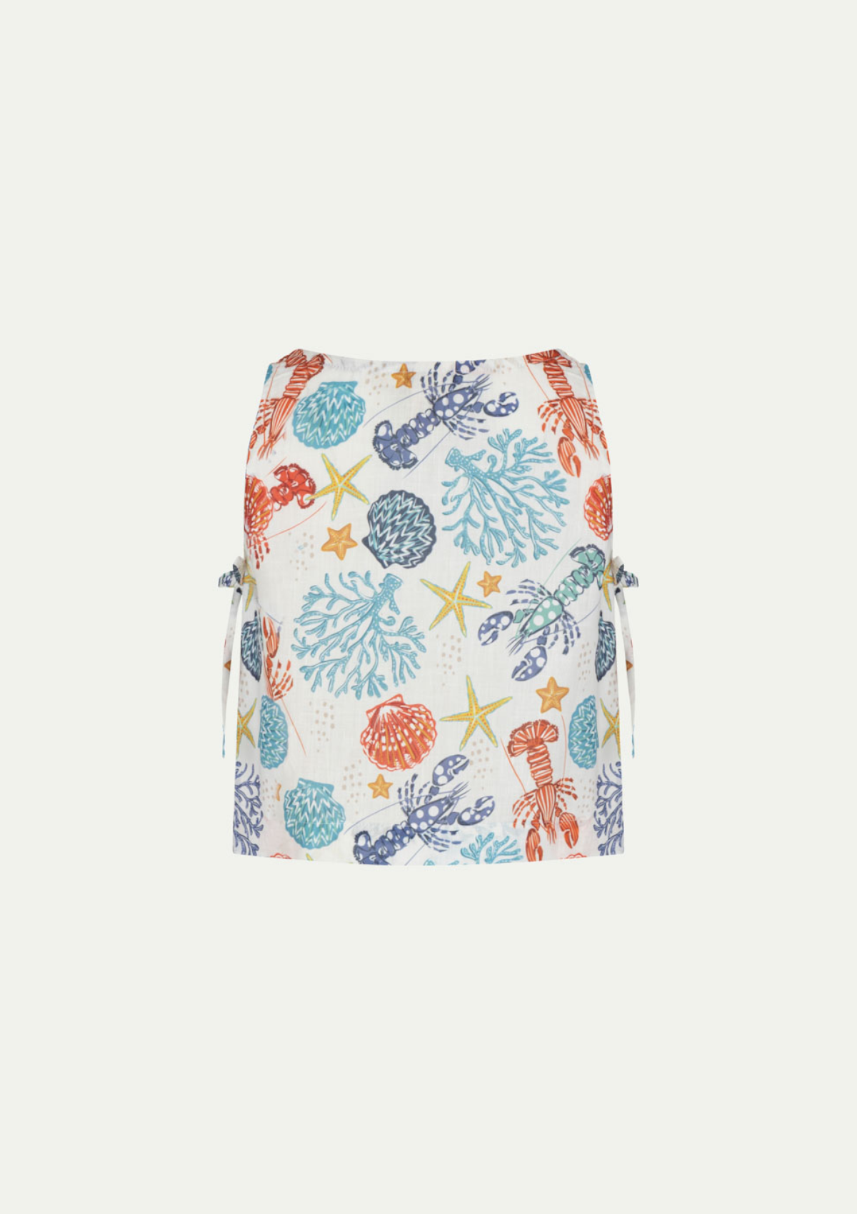 LINEN BEACH TOP WHITE CORAL