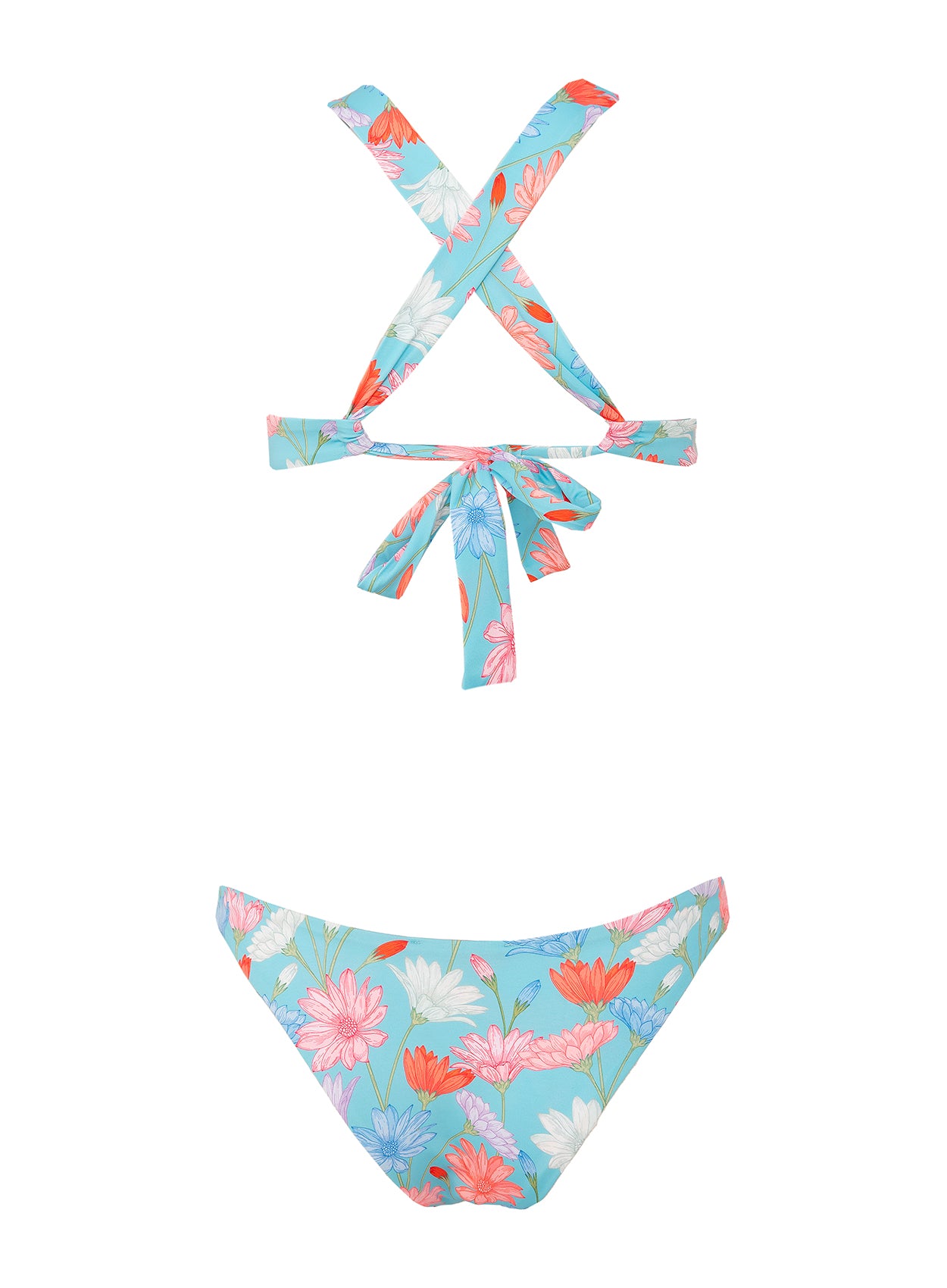 TWO PIECE ANNA FLOWERS BLUE